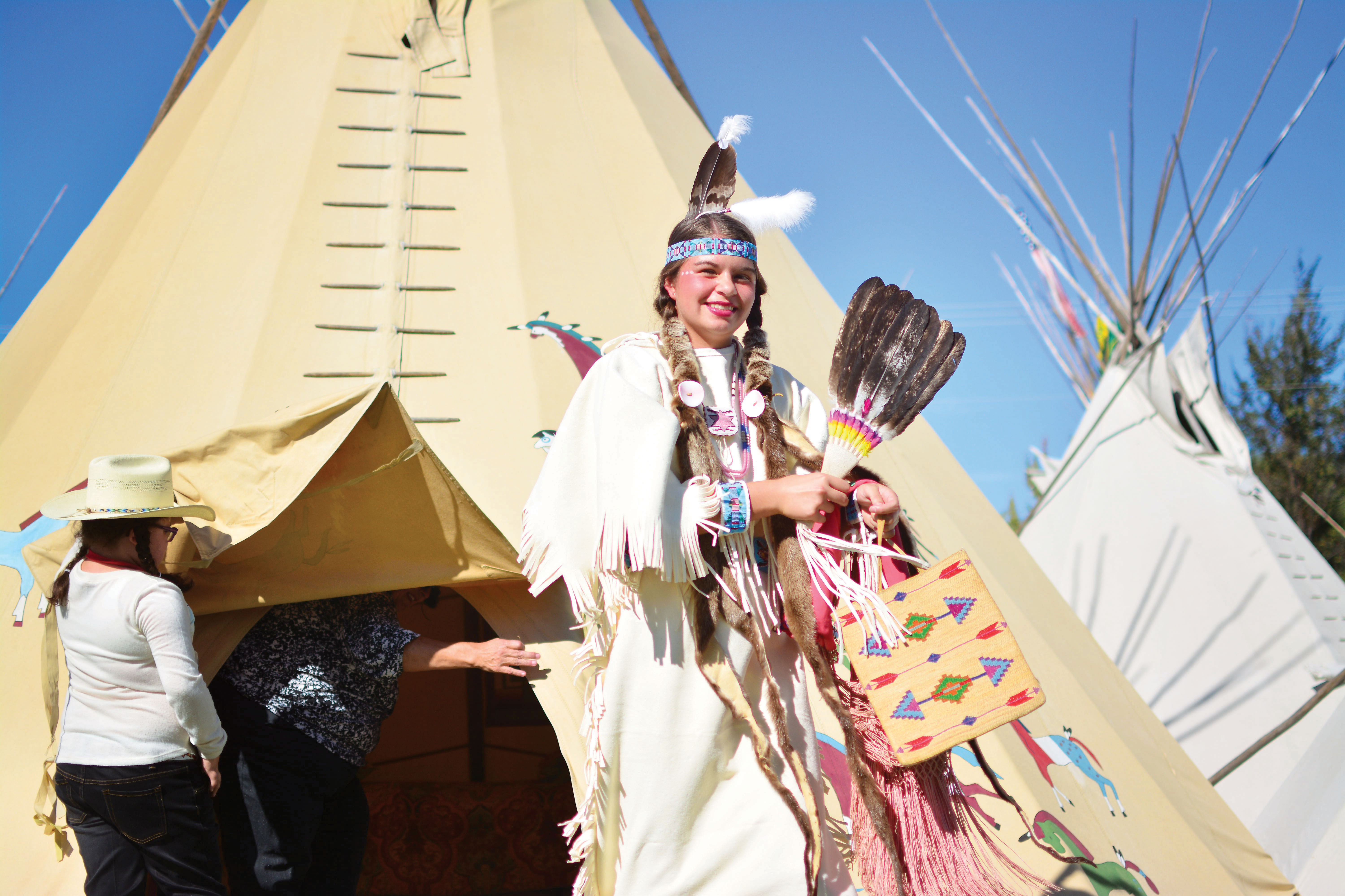 Although each piece of Sams’ traditional regalia has a different significance — many having been passed down through the family for generations — the image as a whole has been tokenized by western society and is often the only way that the dominant culture depicts Native Americans.
