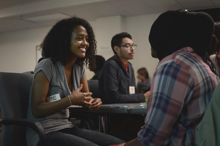 At a recent International Youth Leadership Council meeting, Asghedom catches up with friend Mariamou Abdoulaye.