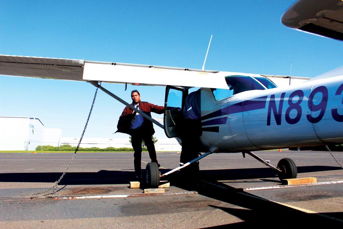 Earning his wings hasn't been easy for James Batson. But the Grant High School alum's career as a pilot is certainly on the rise.