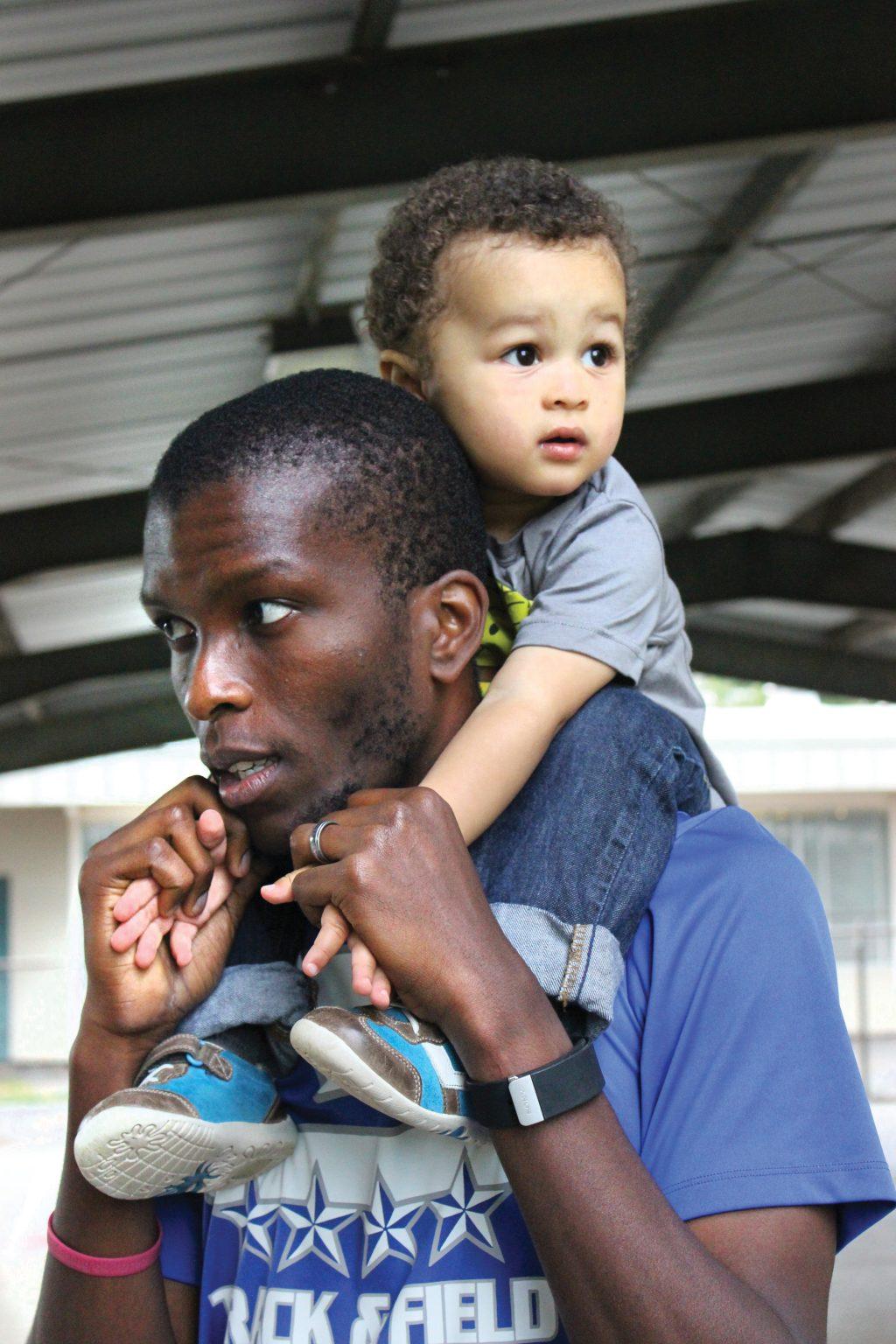 Jarvis Joyce frequents Grant Park and the nearby Hollywood Library Branch with his son Jac, 1.