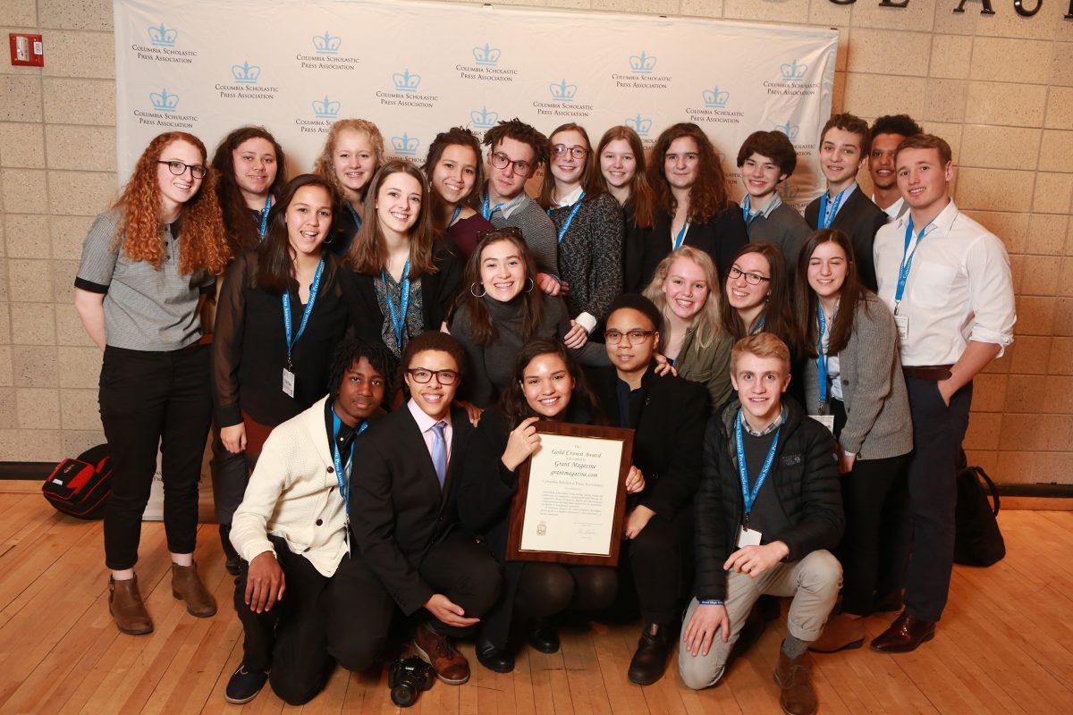 Grant Magazine earns its third consecutive Gold Crown Award from the Columbia Scholastic Press Association.