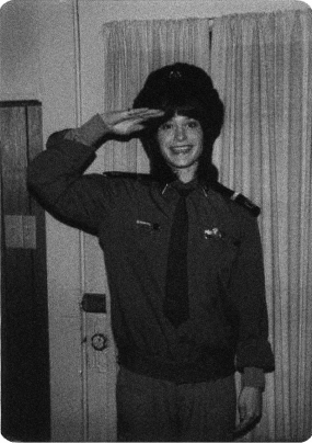 A young Gilson dressed up for Halloween in Soviet military attire in 1978.