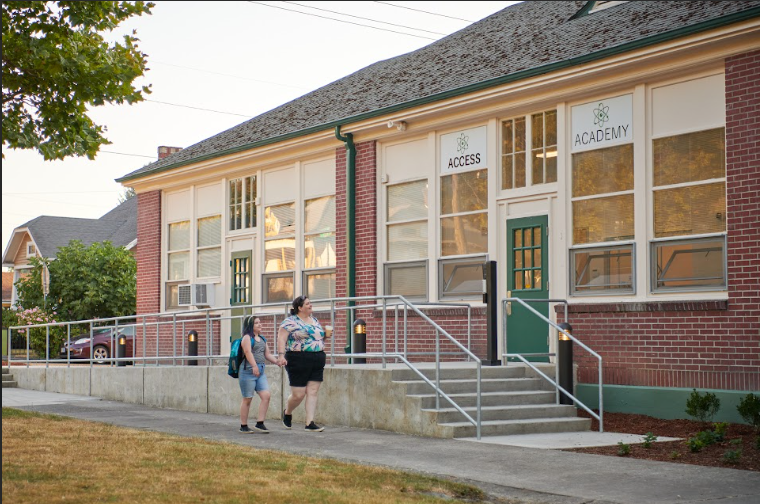 The exterior of ACCESS Academy’s current location in Southwest Portland.
