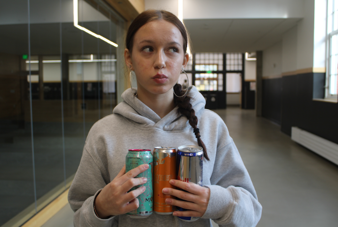 Grant High School sophomore Bea Remy drinks one cup of coffee and two energy drinks each day.
